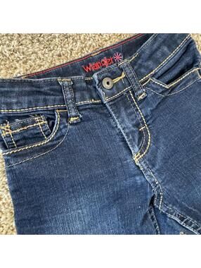 Girls Wrangler (Kids) 4R Dark Blue Denim Jeans